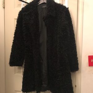 Black furry coat